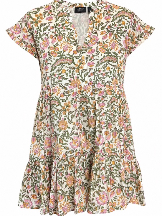 Dresses & Skirts - Madison Mathews Folly Floral Tiered Mini Dress Cotton Sz M